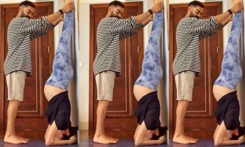 प्रेग्नेंट अनुष्का शर्मा को योग करने में विराट कोहली कर रहे हैं मदद