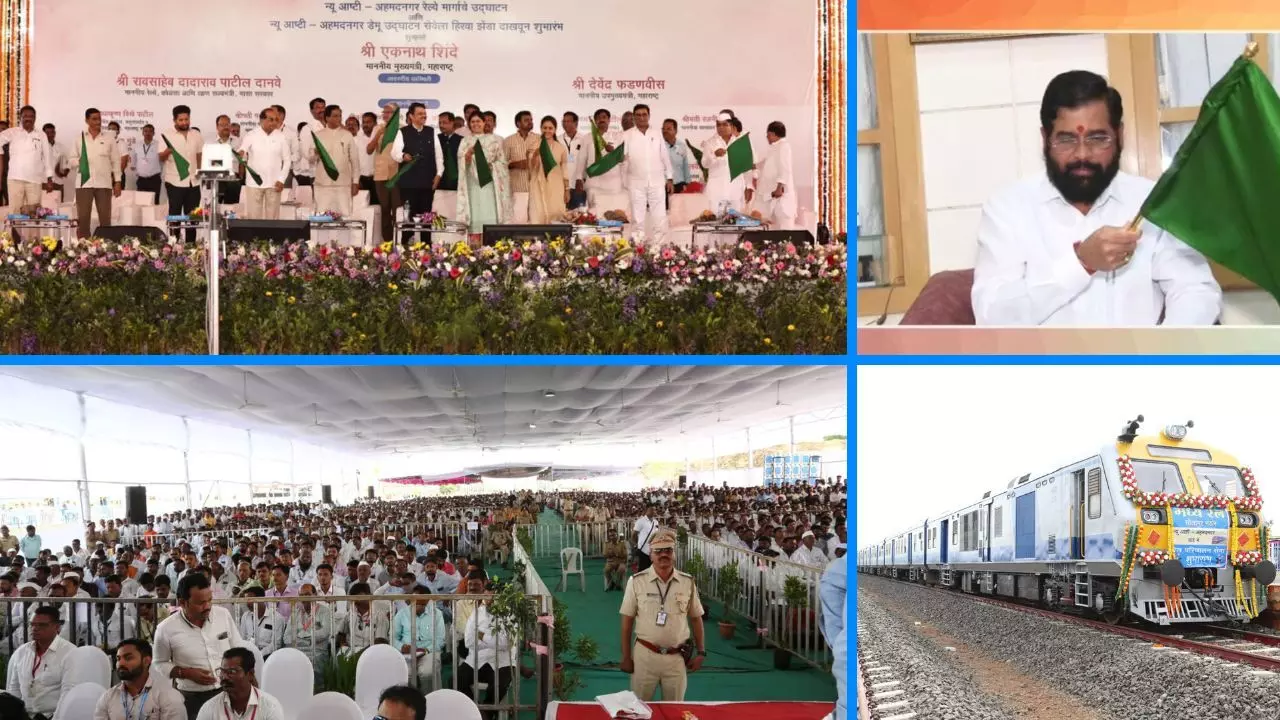 न्यू आष्टी-अहमदनगर नई लाइन का उद्घाटन और न्यू आष्टी-अहमदनगर डेमू सेवा को हरी झंडी दिखाकर रवाना किया गया।