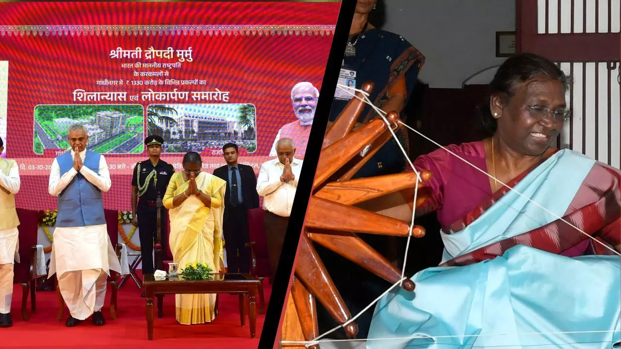 गुजरात के दौरे पर राष्ट्रपति श्रीमती द्रौपदी मुर्मु; साबरमती आश्रम का दौरा किया; स्वास्थ्य, सिंचाई, जल आपूर्ति और बंदरगाह विकास से संबंधित विभिन्न परियोजनाओं का उद्घाटन/ शिलान्यास किया