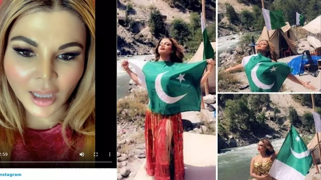 राखी सावंत का पाकिस्तान के झंडे के साथ फोटो हुआ वायरल , राखी ने दी सफाई !